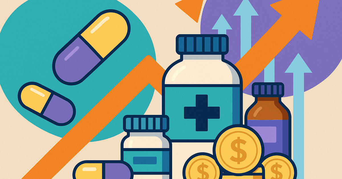 Supplements and financial growth illustration